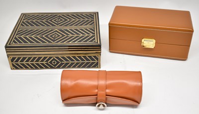 Lot 598 - SCATOLA DEL TMPO; three watch boxes, a tan...