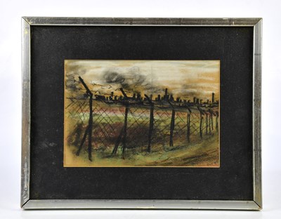 Lot 298 - JACK SIMCOCK (1929-2012); pastel, fence with...