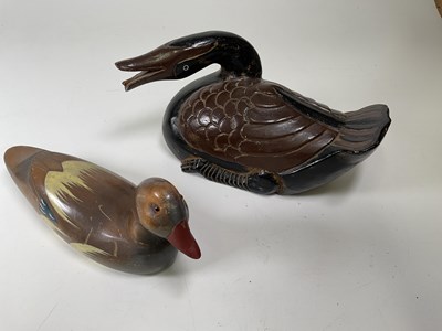 Lot 45 - Two 20th century decoy ducks with painted...