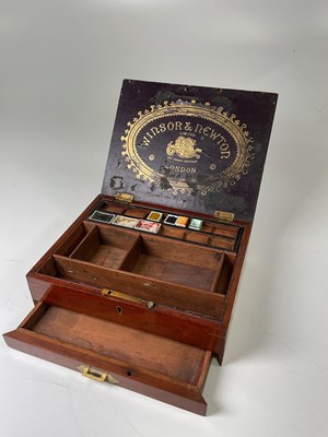 Lot 20 - WINSOR & NEWTON; a 19th century mahogany paint...