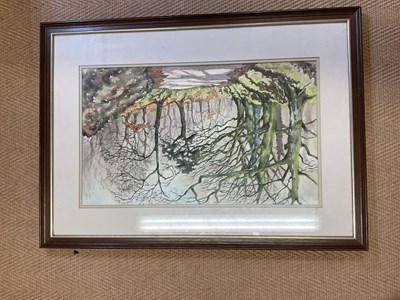 Lot 354 - E J WILSON; oil on board, Monnow Bridge,...