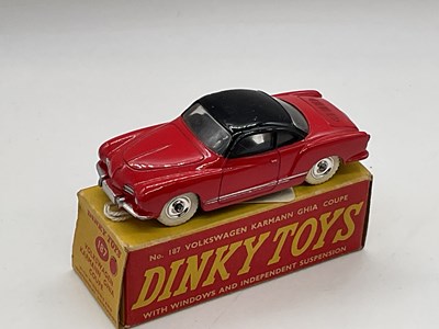 Lot 97 - DINKY; a boxed Volkswagen, red/black, 187.