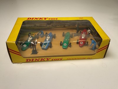 Lot 55 - DINKY; a boxed presentation set of four racing...