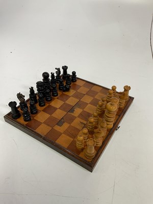 Lot 206 - A vintage wooden chess set, height of king 8cm,...