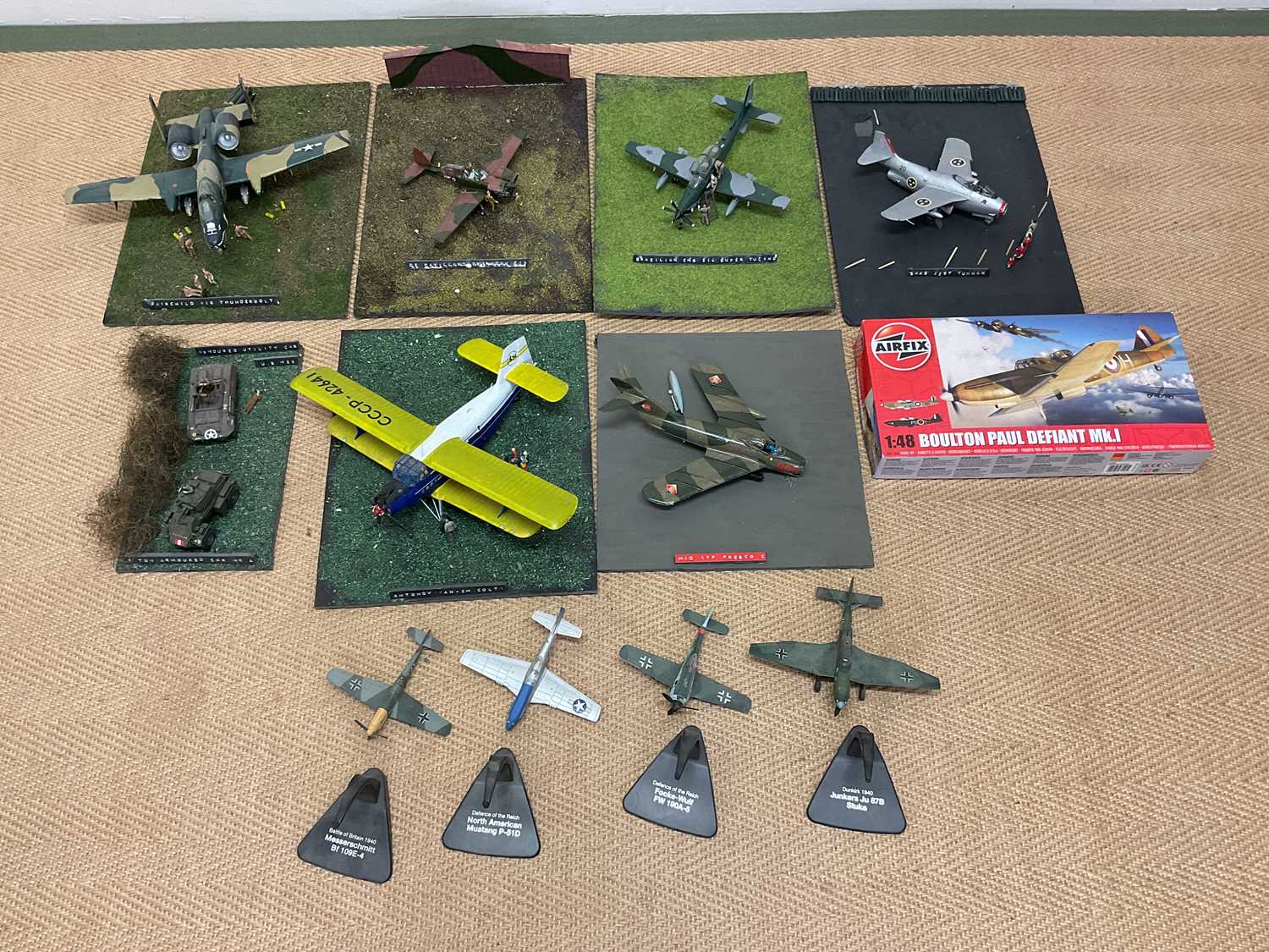 Lot 160 - Seven various dioramas of aircraft etc to...