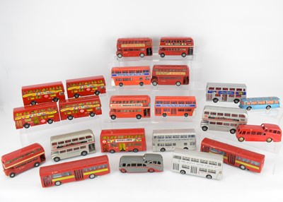 Lot 233 - Twenty-two Dinky and other diecast metal buses,...