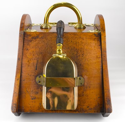 Lot 80 - A Victorian coal scuttle with brass fittings,...