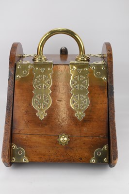 Lot 80 - A Victorian coal scuttle with brass fittings,...