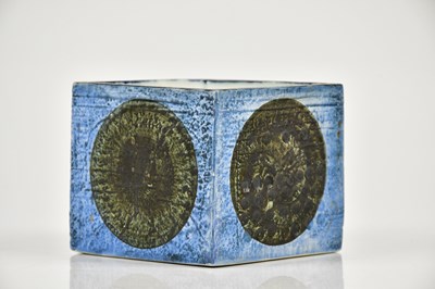 Lot 46 - ANN LEWIS FOR TROIKA POTTERY; a small cube...