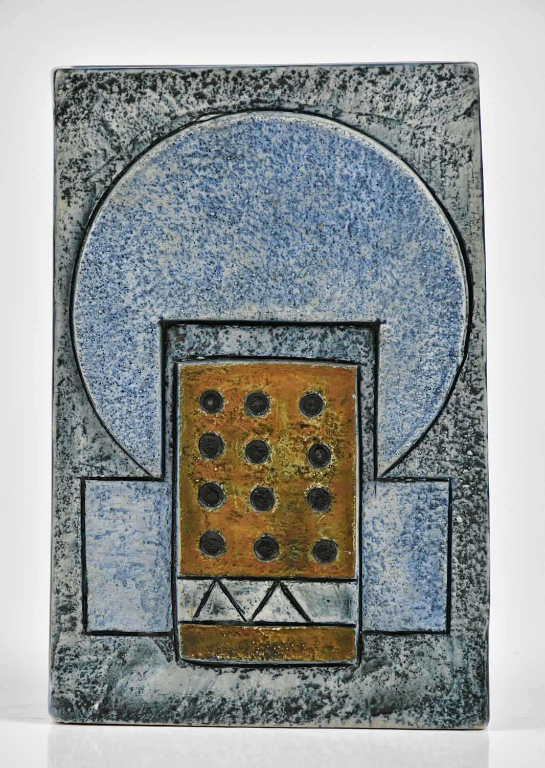 Lot 51 - PENNY BLACK FOR TROIKA POTTERY; a slab vase...