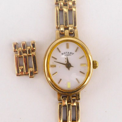Lot 1069 - ROTARY; a ladies' 9ct gold wristwatch, the...