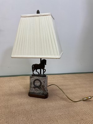 Lot 37 - A contemporary table lamp, wooden candle stick,...