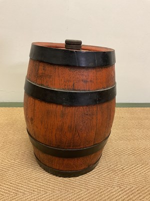 Lot 38 - A Cadoza sherry barrel, height 34cm, with two...