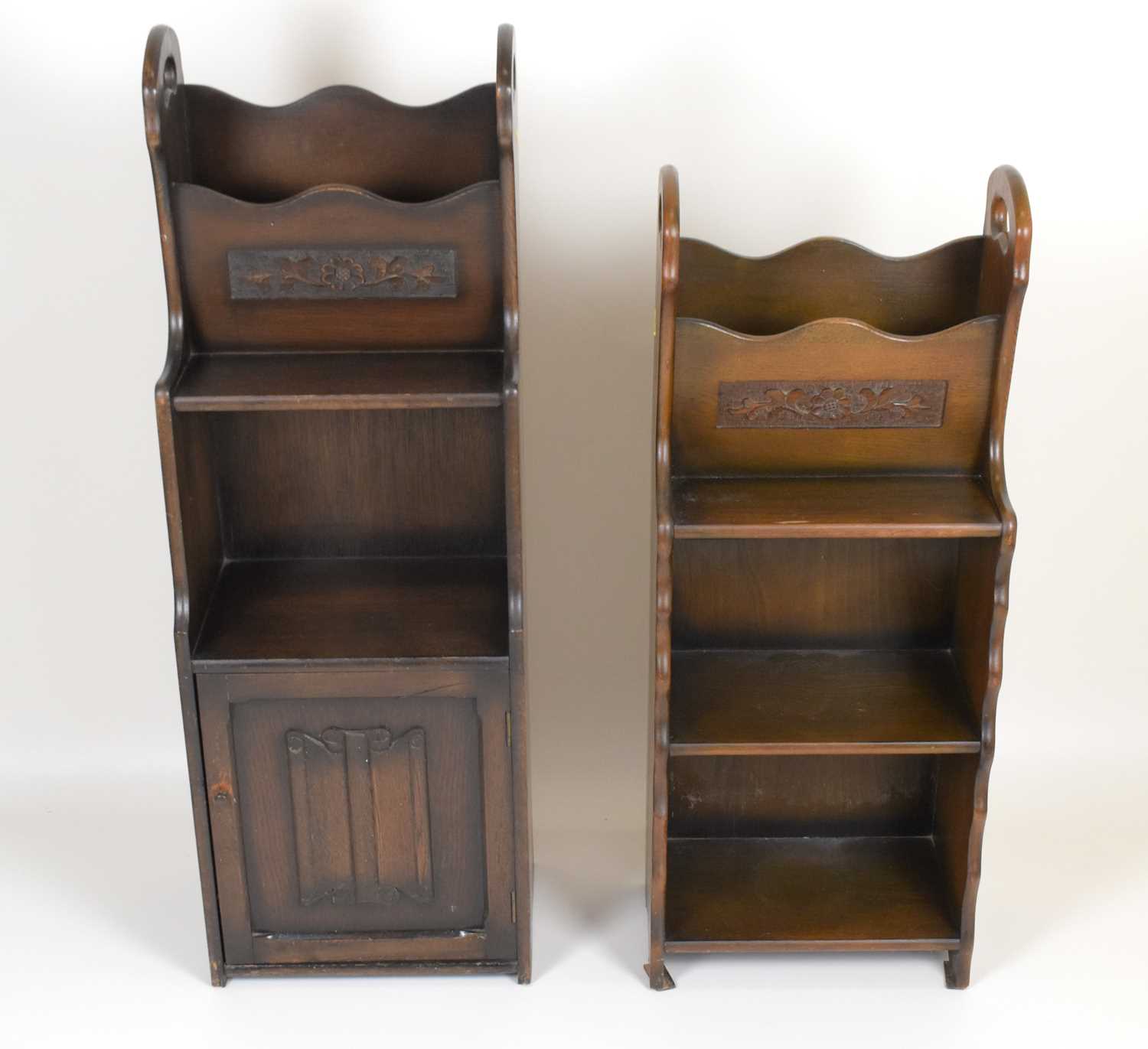Lot 41 - A mid-20th century oak bookcase with magazine...