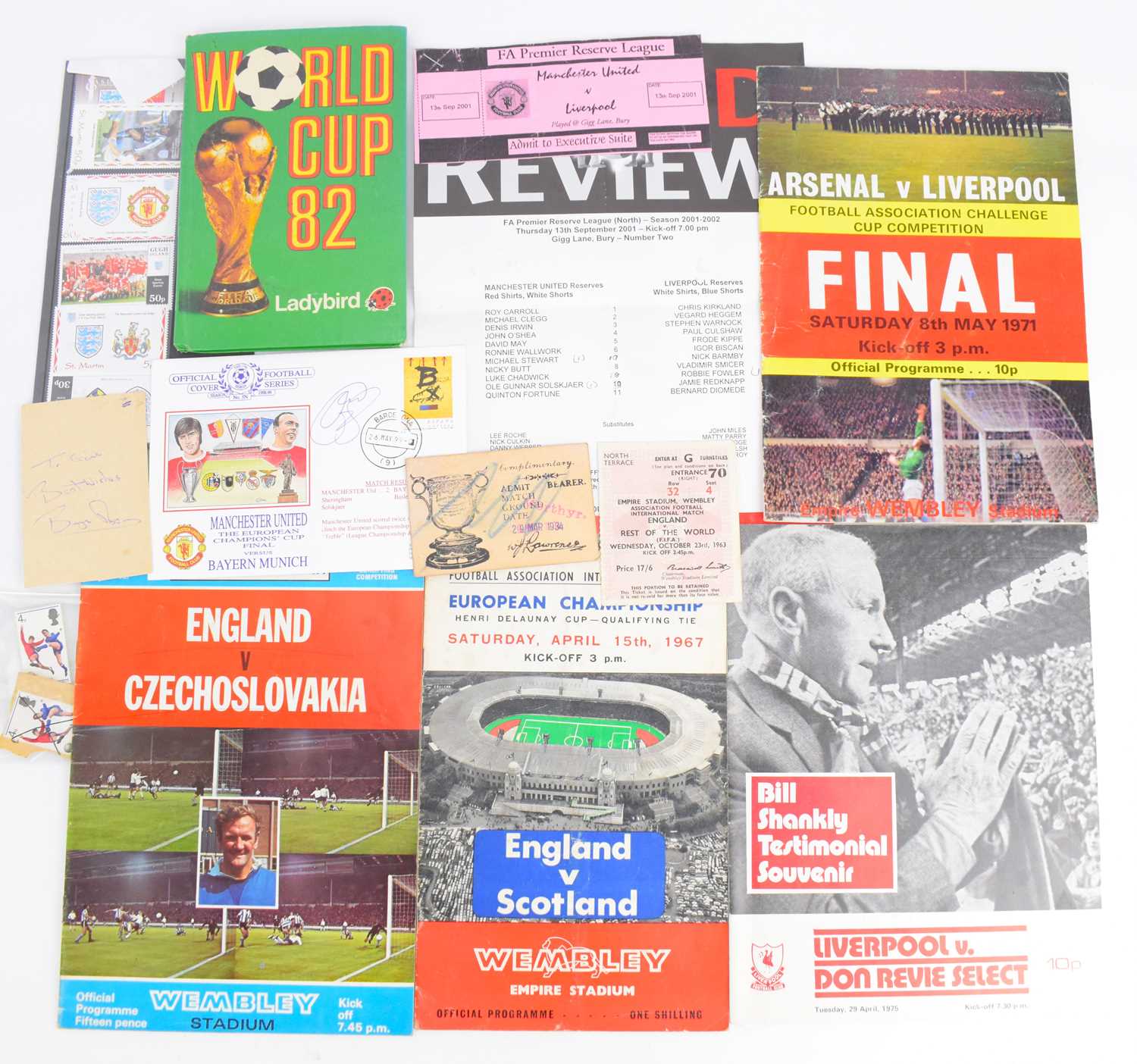 Lot 567 - Various programmes, ticket stubs and autograph...