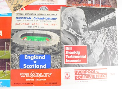 Lot 567 - Various programmes, ticket stubs and autograph...