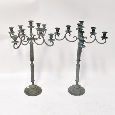 Lot 109 - A pair of contemporary spelter four-branch...