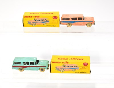 Lot 380 - DINKY; two boxed cars, both '173 Nash Rambler',...