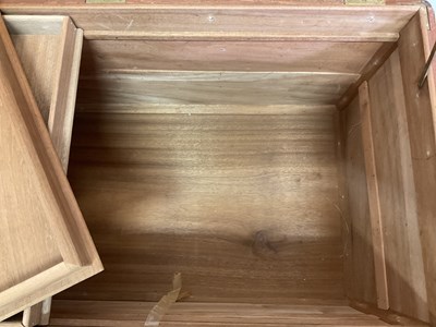 Lot 776 - A hardwood chest with two inner trays, height...