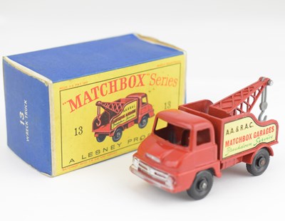 Lot 225 - MATCHBOX; a Lesney No.13 Wreck Truck, in red,...