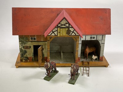 Lot 68 - A German 'Red Roof' stable with half timbered...