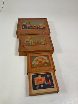 Lot 95 - Four boxes of German wooden architectural...