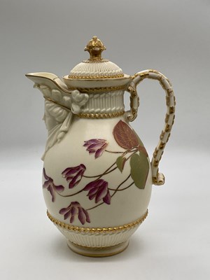 Lot 166 - ROYAL WORCESTER; a blush ivory floral...