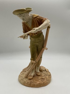 Lot 162 - ROYAL WORCESTER; a figure of a young man...