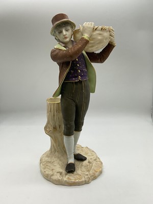 Lot 163 - ROYAL WORCESTER; a figure of a young man...