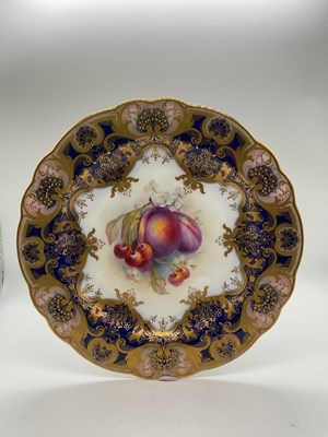 Lot 155 - HARRY MARTIN FOR ROYAL WORCESTER; a gilt...