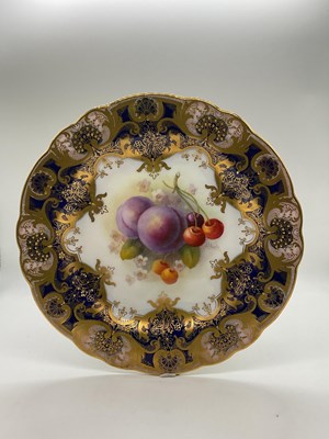 Lot 156 - ALBERT SHUCK FOR ROYAL WORCESTER; a gilt...