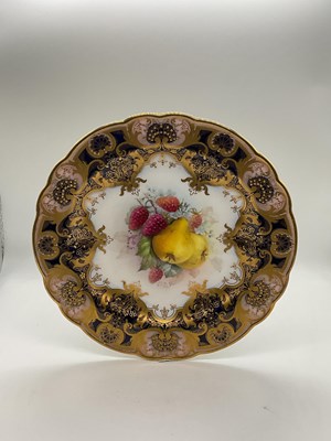 Lot 158 - GEORGE COLE FOR ROYAL WORCESTER; a gilt...