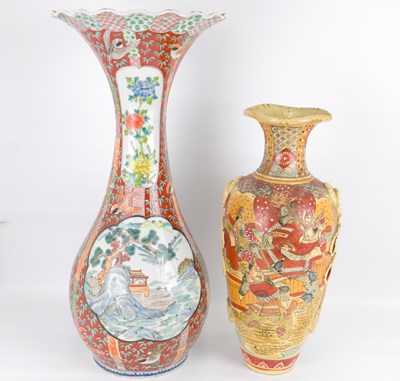 Lot 427 - A large 19th century Japanese vase of baluster...