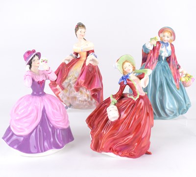 Lot 354 - ROYAL DOULTON; four porcelain figures...