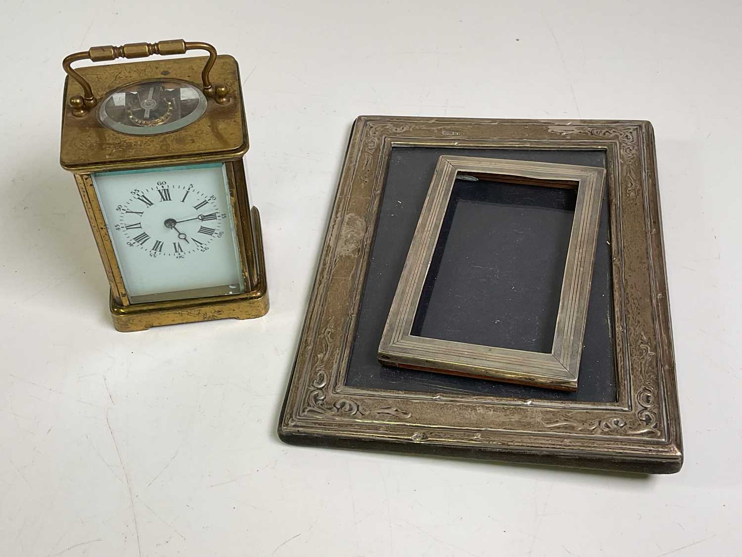 Lot 606 - Aiguilles brass carriage clock with key and...