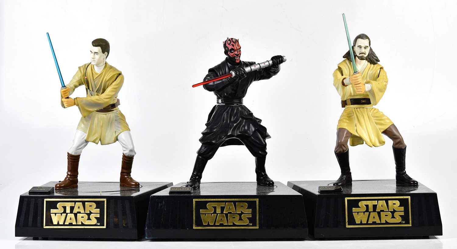 Lot 4429 - STAR WARS; three Phantom Menace money boxes to...