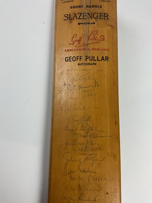 Lot 5293 - SLAZENGER; a Geoff Pullar autographed cricket...