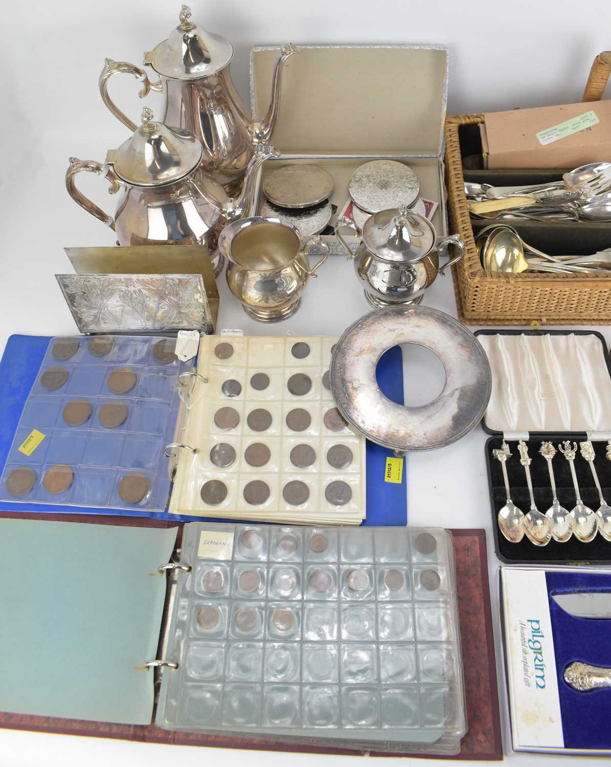 Lot 650 A collection of silver plated items, to