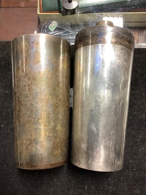 Lot 643 - A 1930s Art Deco silver plated flask with...