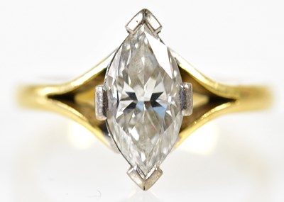 Lot 66 - An 18ct yellow gold diamond solitaire ring,...