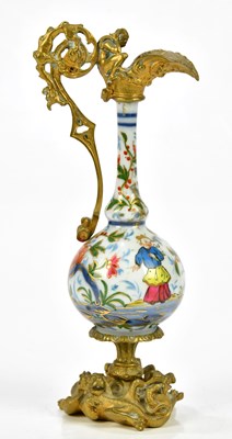 Lot 1119 - A Chinese clobbered onion vase, with later...