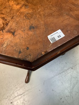 Lot 62 - A Victorian walnut sewing table, the hinged...