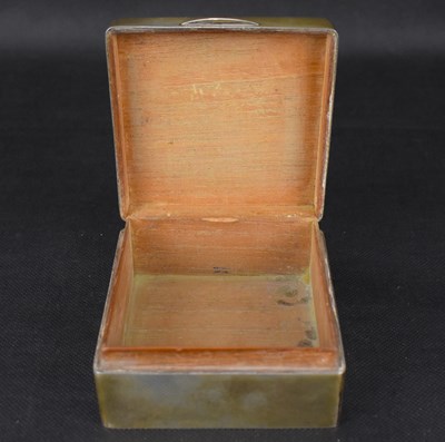 Lot 660 - A hallmarked silver cased square cigarette box...