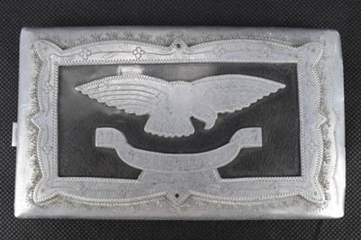 Lot 439 - An RAF fabricated aluminium cigarette case,...