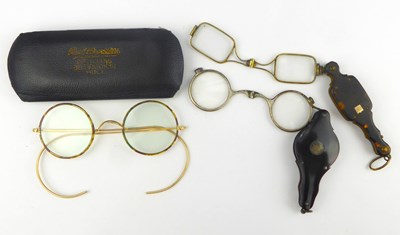 Lot 180 - Two pairs of 19th century lorgnettes,...