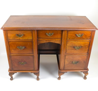 Lot 36 - A Victorian mahogany kneehole desk, with small...