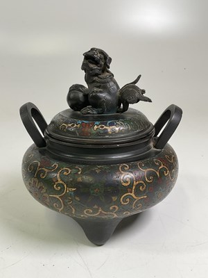 Lot 246 - An early 19th century Chinese cloisonné twin...