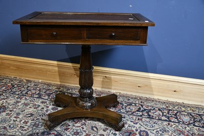 Lot 6727 - A mahogany rectangular two drawer side table,...