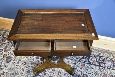 Lot 6727 - A mahogany rectangular two drawer side table,...