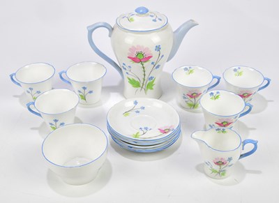 Lot 221 - SHELLEY; a tea service decorated with floral...